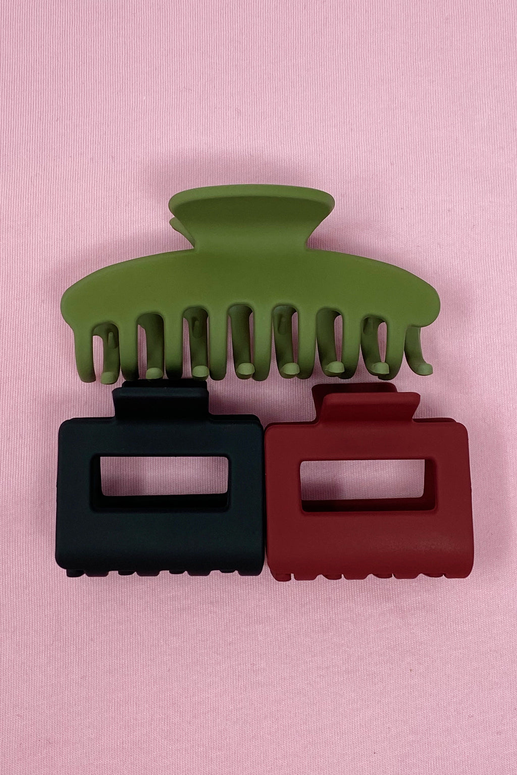 Matte Muted Hair Claw Set