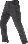 TACVASEN Men's Winter Pants 9 Pockets Fleece Snow Hiking Pants Water-Resistant Warm Softshell Thick Tactical Pants