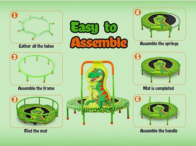 36 Inch Kids Toddler Trampoline with Safety Handlebar