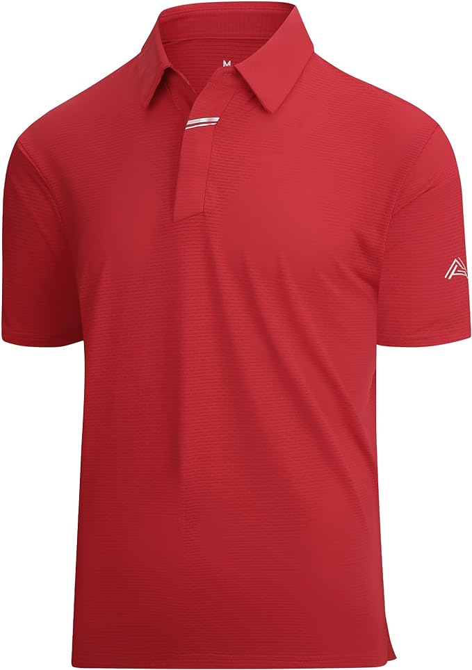 Performance jacquard golf polo shirt with hidden placket detail.