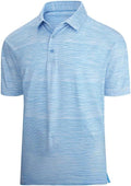 Men wearing a lightweight, striped performance golf polo with moisture-wicking fabric.