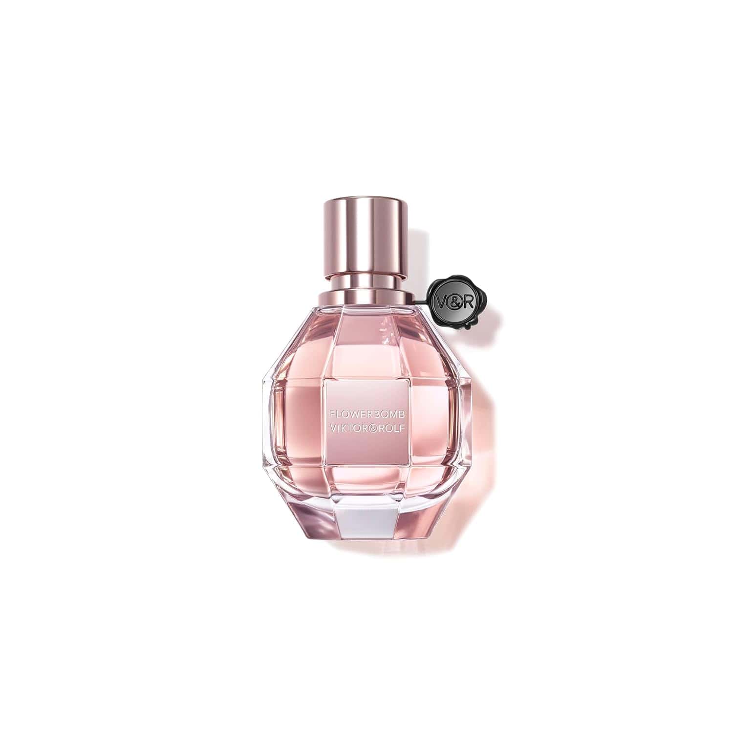 Viktor & Rolf Flowerbomb Eau de Parfum 3.4 oz in its signature diamond-grenade-shaped glass bottle