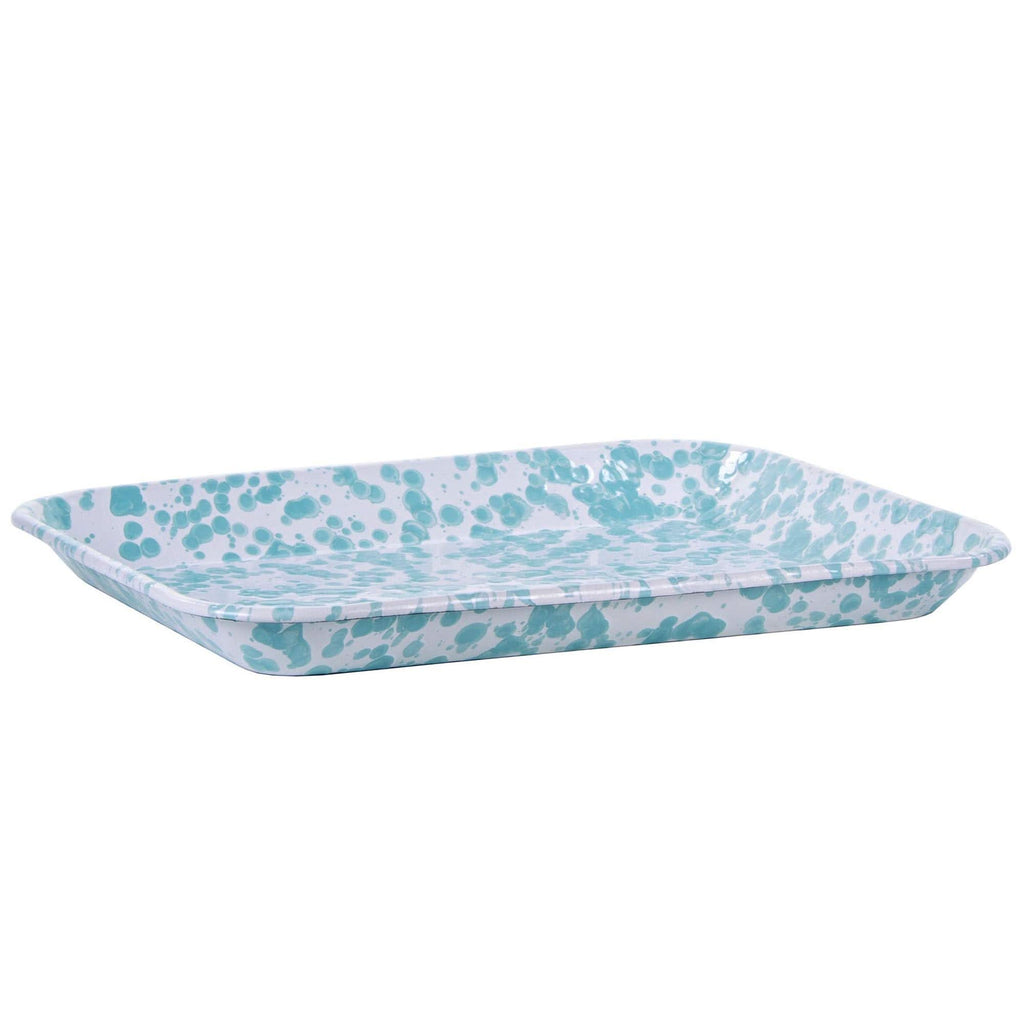 Enamelware Quarter Sheet Trays - Durable Spatterware Set of 2