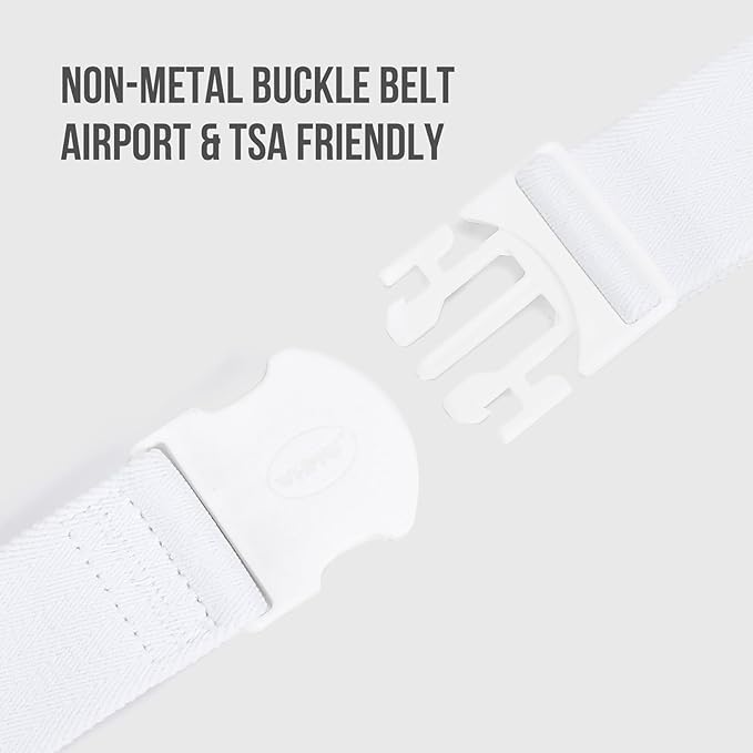 WHIPPY Mens Elastic Stretch Belt Unisex Adventure Web Belt for Women Men with Non-Metal Buckle Adjustable Belts