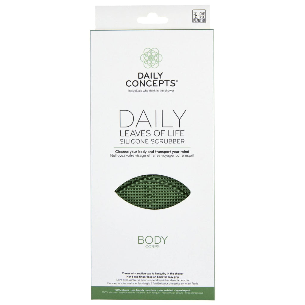Green Silicone Body Scrubber for Minimalist Eco-Friendly Bathing