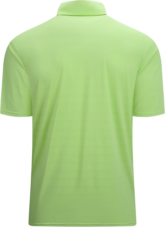 Men's Jacquard Golf Polo Shirt Moisture Wicking Performance Fit