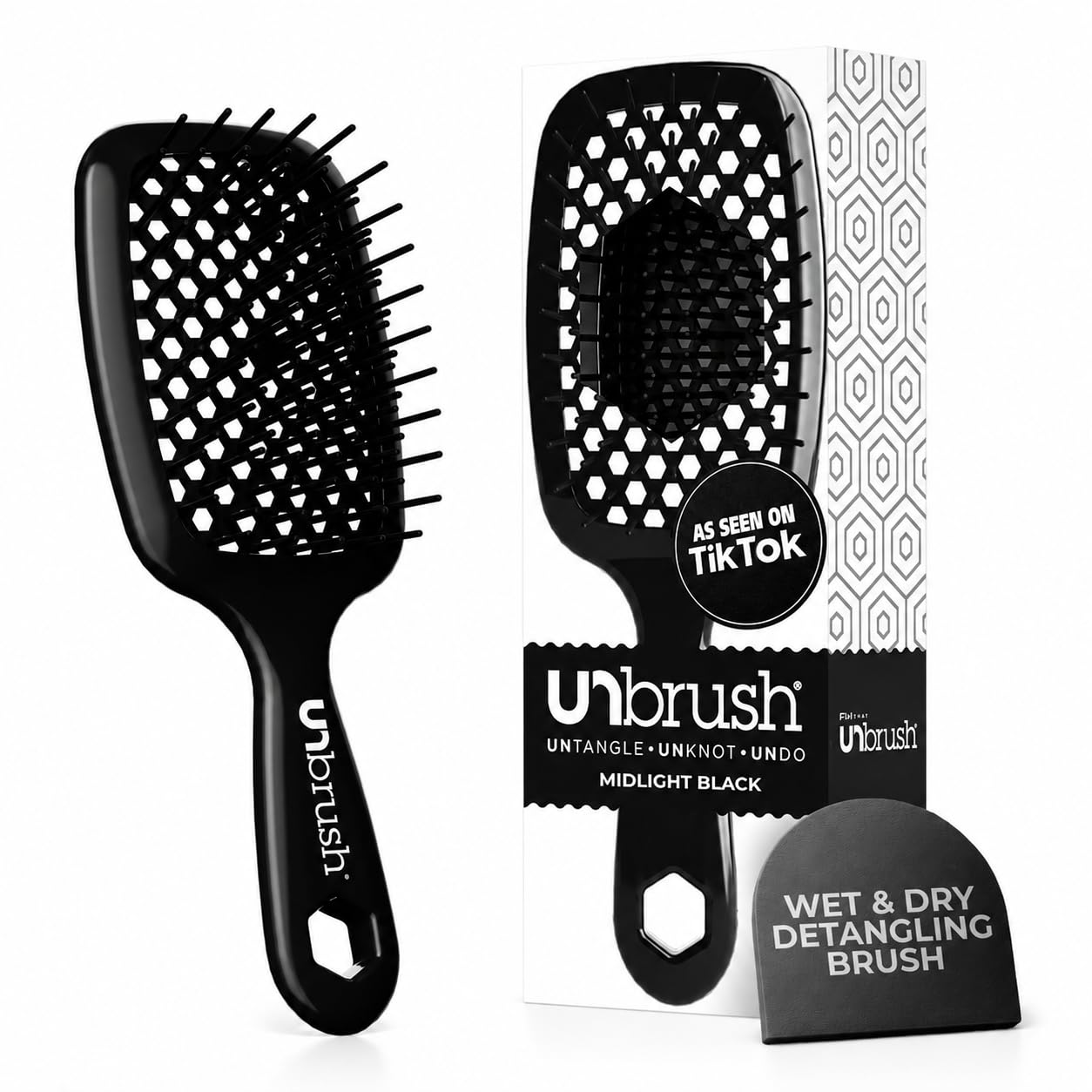 Black UNbrush detangling hair brush for toddlers and children