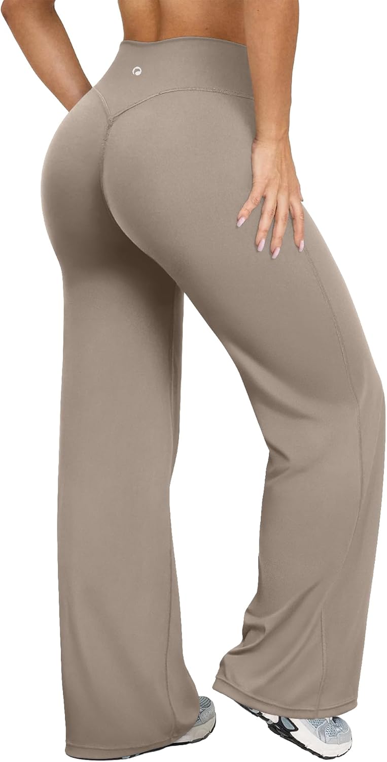 Women's High Waist Yoga Pants - Soft Stretch Straight Leg Bottoms