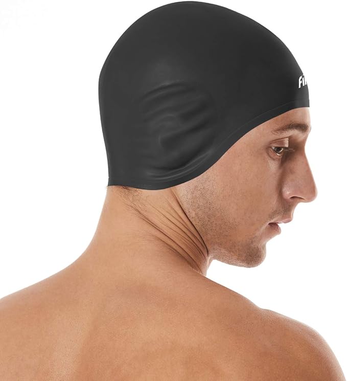 Firesara Swim Cap, Original Updated Swimming Cap 3D Ergonomic Design Comfortable Durable Ear Protection for Women Kids Men Adults Boys Girls for Long or Short Hair with Nose Clip and Ear Plugs