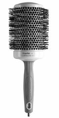 Olivia Garden 3.5 inch Ceramic + Ion Thermal Brush in neutral grey and white professional design