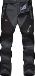YSENTO Men's Fleece Lined Ski Snow Pants Winter Waterproof Softshell Insulated Hiking Cargo Pants