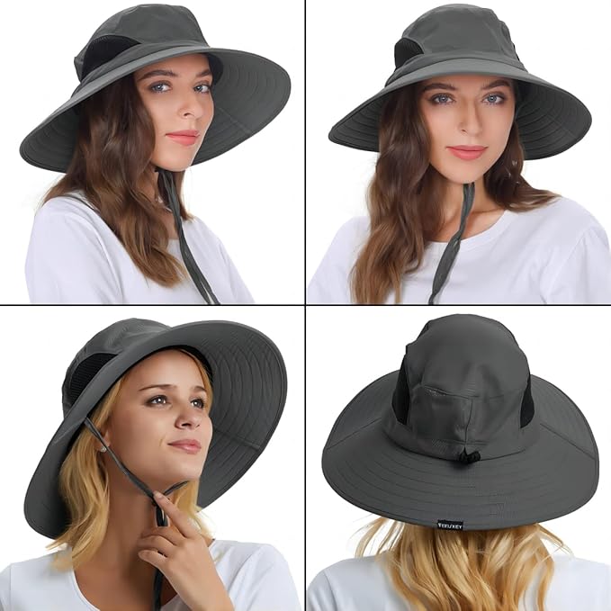 EINSKEY Wide Brim Sun Hat, UPF 50+ UV Protection Waterproof Packable Bucket Hat for Men & Women, Fishing Hiking Beach Garden