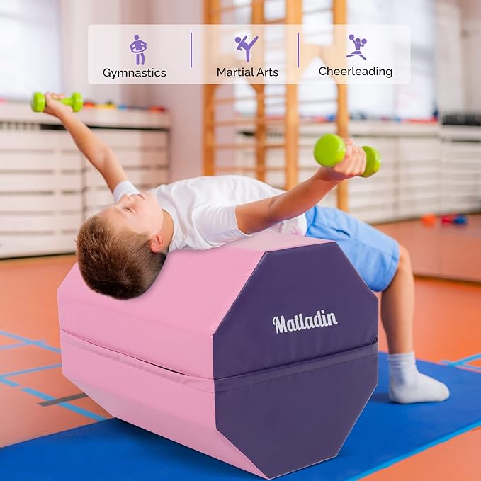 Gymnastics Octagon Mat 24"x26" Skill Shape Tumbling Backbend Trainer Exercise Mat for Preschool Kids Gym Cheerleading, Martial Art
