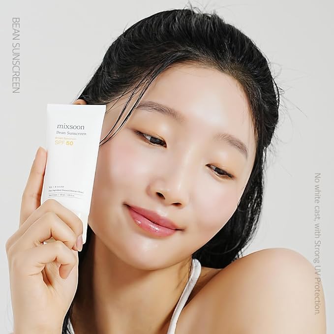 mixsoon Bean Sunscreen 1.69 Fl. Oz. / 50ml SPF 50 Airy Texture Type Lightweight No White Cast For Face Korean Glass Skin Care