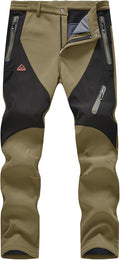 YSENTO Men's Fleece Lined Ski Snow Pants Winter Waterproof Softshell Insulated Hiking Cargo Pants