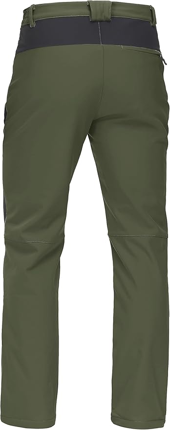 TACVASEN Men's Skiing Snow Pants Fleece Lined Waterproof Winter Insulated Hiking Pant for Outdoor Work Hunting Cargo