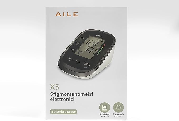 Blood Pressure Monitor,AILE Blood Pressure Machine Upper Arm Large Cuff(8.7"-16.5" Adjustable),Automatic high Blood Pressure Cuff for Home use (Black)