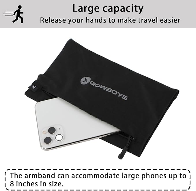 Running Phone Armband for Men Women,Universal Arm Bands for Phones Below 8 Inches,Waterproof Cell Phone Armband for Hiking,Running,Cycling,Climbing(Black S)
