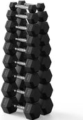 PAPABABE Hex Dumbbell Set 45-550 lb, Rubber Encased Home Gym Dumbbells, Weights Dumbbells for Women & Men, Hand Weight for Strength Training