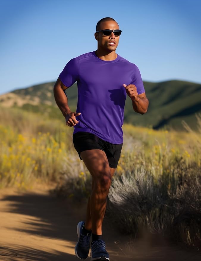 Men's Quick Dry Athletic Gym T-Shirt Moisture Wicking Workout Tee