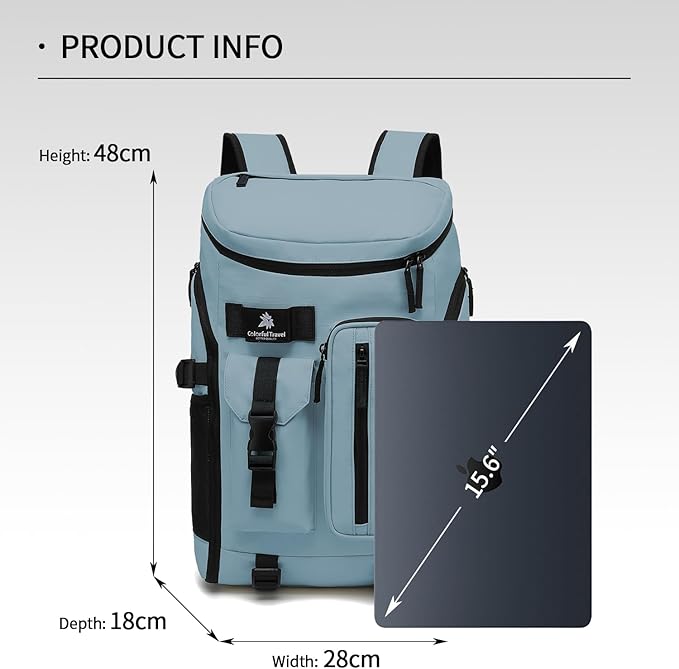 Gym Duffle Tennis Bag Backpack 4-Way Waterproof with Shoes Compartment for travel Sport Hiking laptop (Grayish blue)