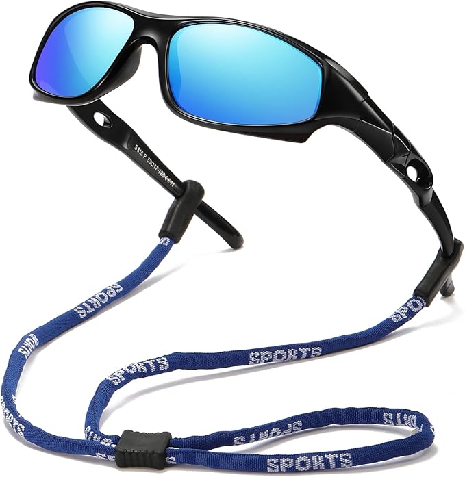 DYLB 3 Pack Flexible Kids Polarized Sunglasses For Boys Girls With Strap, Sport Sunglasses for Children Age 3-10.