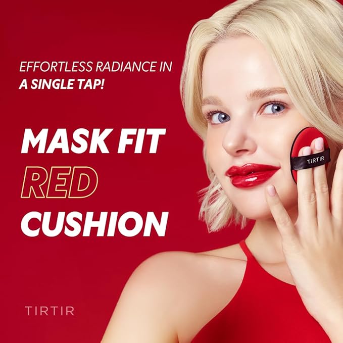 [*Mini Size*] TIRTIR Mask Fit Red Cushion Foundation | Full coverage, Weightless, Skin fit, Satin Glow Finish, Korean Makeup, beauty, Tattoo cover up, Buildable (#28N Oat / 0.15 Fl Oz)
