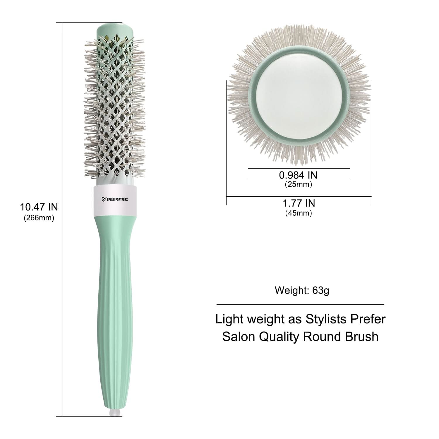 Professional Round Hair Brush 0.98in for Precision Styling