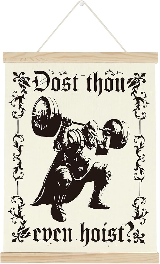 Gym Motivational Posters Funny College Dorm Posters Gifts for Guys Friends Dost Thou Even Hoist Gym Flag Wall Art Decor Sign for Home Gym Bedroom Office