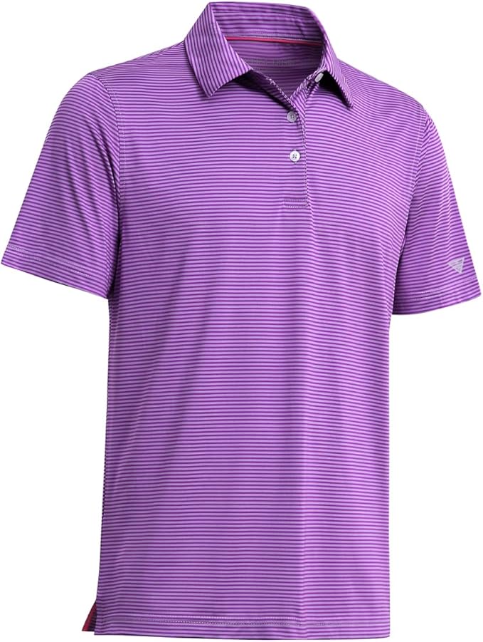 Men's Ironwave Fitness striped short sleeve performance golf polo shirt