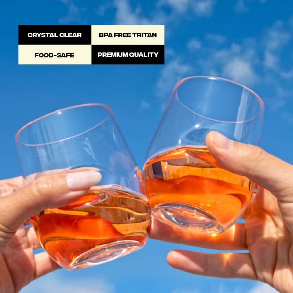 Govino 12 oz Shatterproof Stemless Wine Glasses, Set of 12