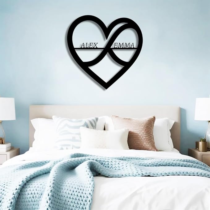 Personalized Wedding Metal Name Sign | Custom Wall Art Gifts for Couples | Custom Metal Signs |Engagement Gift | Anniversary Wedding Date Sign | Bedroom Decor for Couples