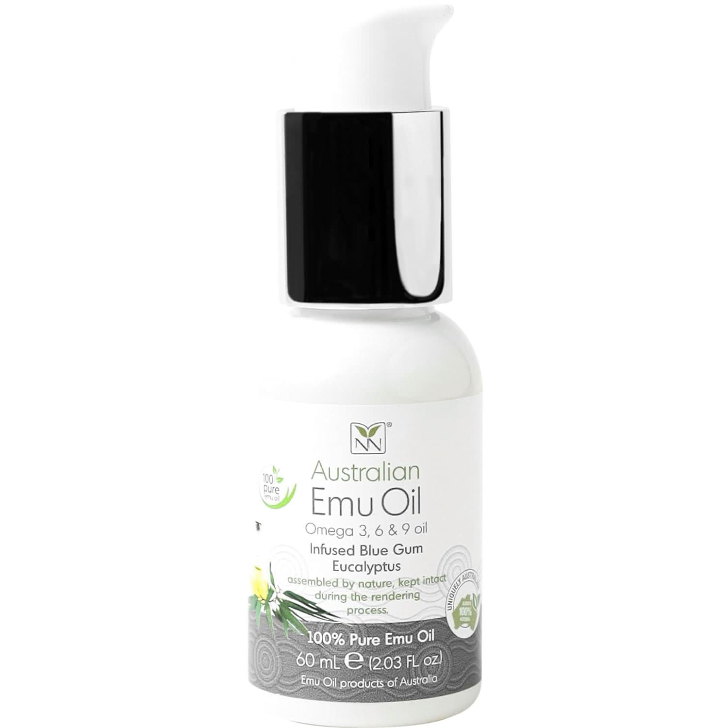 60ml bottle of Australian Emu Oil with Blue Gum Eucalyptus