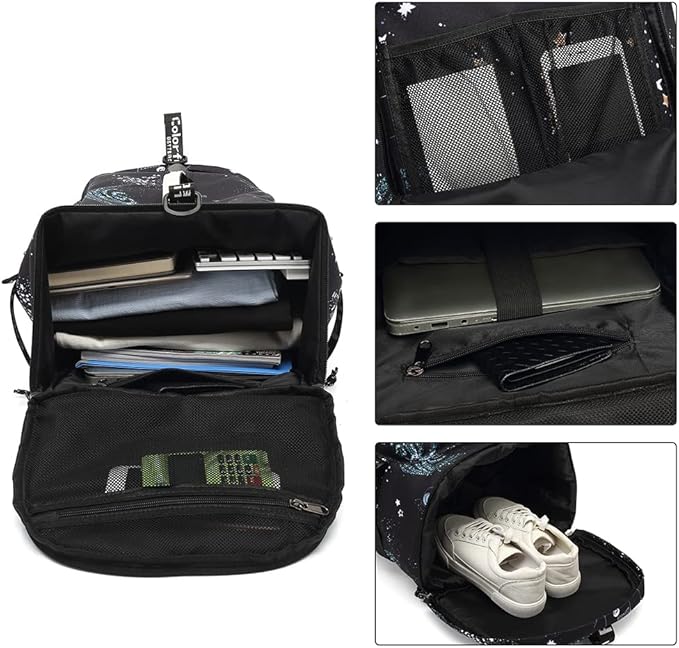 Kalesi Cool Gym Duffle Bag Backpack 4-Way Waterproof with Shoes Compartment for travel Sport Hiking laptop Lightweight
