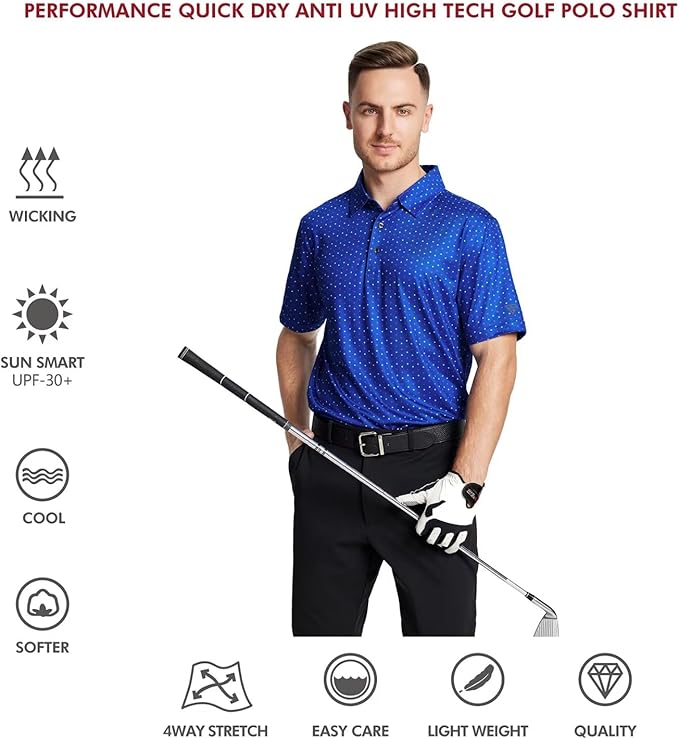 Men's Performance Golf Polo - Lightweight Moisture Wicking Dry Fit
