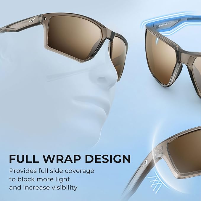 KastKing Osage Polarized Sport Sunglasses for Men and Women, Ideal for Driving Fishing Cycling Running, UV Protection