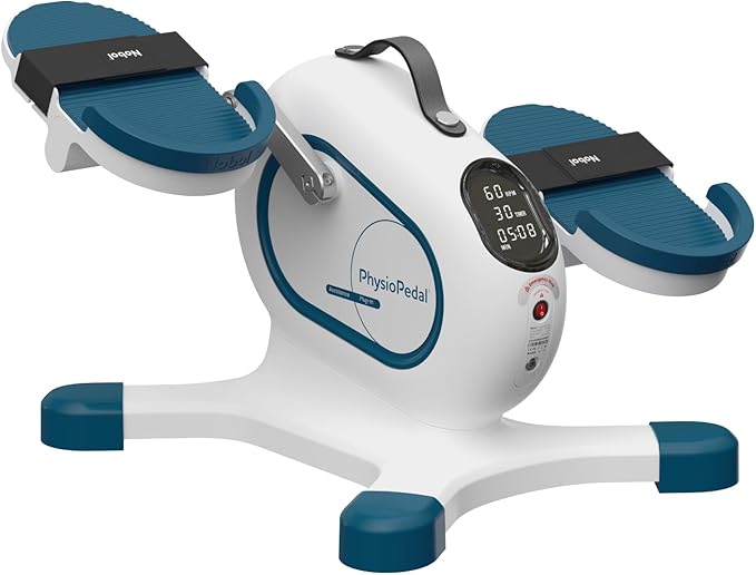 Nobol PhysioPedal® Arm & Leg Pedal Exerciser, Dual Mode, 8 Motorized Speeds, 8 Adjustable Resistance Levels, LED Display, Magnetic Remote Control, Low-Impact Exercise for Joint Health & Mobility