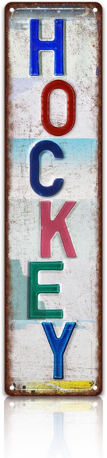 Vintage Sport Street Sign Hockey Wall Decor Metal Tin Signs Poster