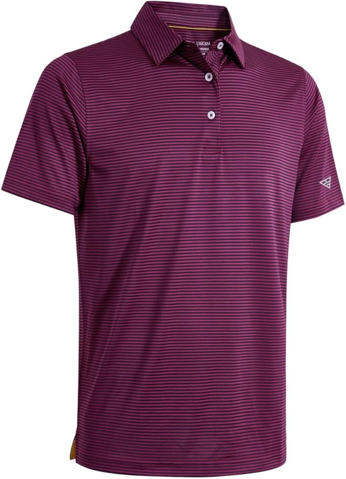 Men's Ironwave Fitness striped short sleeve performance golf polo shirt