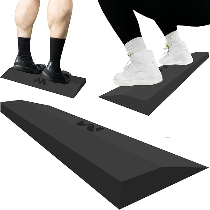 Squat Wedge Block - Slant Board For Squats, Heel Elevated Squatting Foam Platform For Weight Lifting, Home Gym Leg Workout Wedges & Calf Exercise Equipment for Fitness Workouts