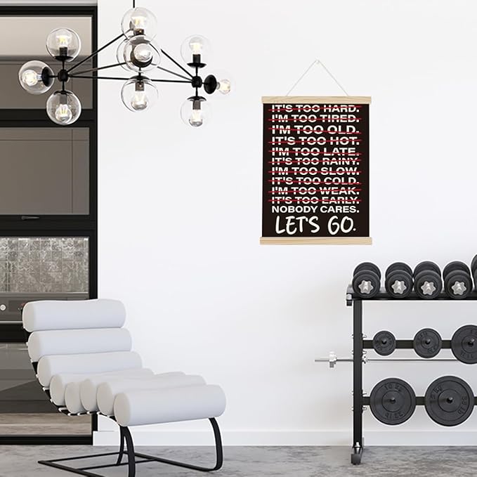 Gym Motivational Posters College Dorm Posters Gifts for Guys Friends Nobody Cares Lets Go Gym Flag Wall Art Decor Sign for Home Gym Bedroom Office