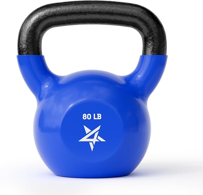 Yes4All 5-100 LB Kettlebells Vinyl Coated Cast Iron for Dumbbell Weights Exercises, Gym, Fitness, Full Body Workout Equipment Push up, Grip and Strength Training