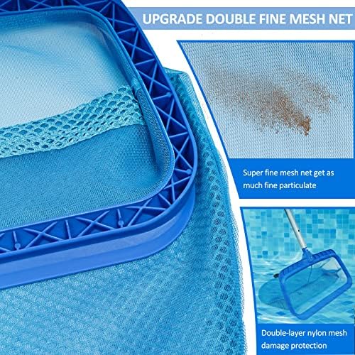 Poolvio Swimming Pool Skimmer Net, Fine Mesh Pool Leaf Rake Net