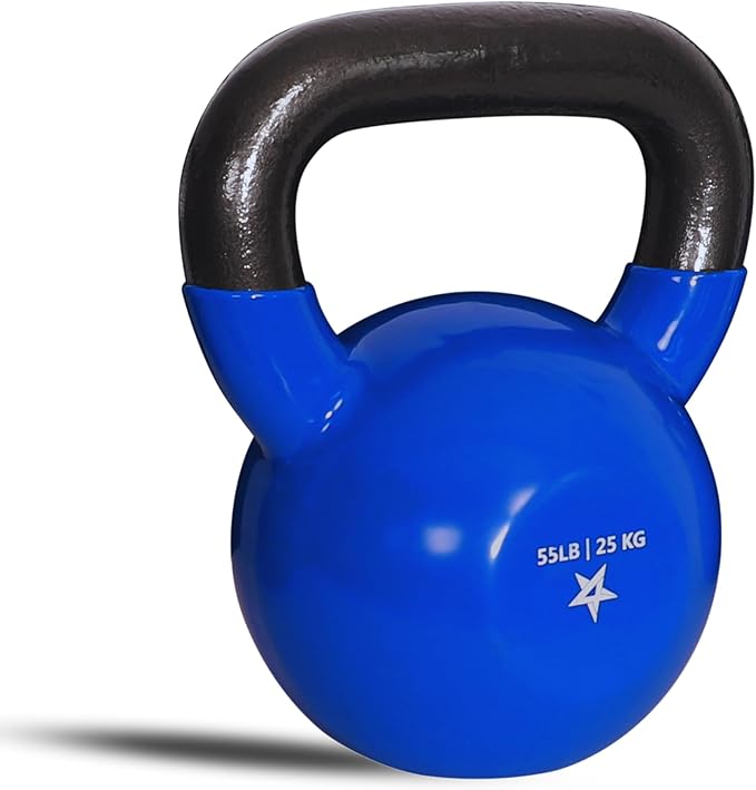 Yes4All 5-100 LB Kettlebells Vinyl Coated Cast Iron for Dumbbell Weights Exercises, Gym, Fitness, Full Body Workout Equipment Push up, Grip and Strength Training