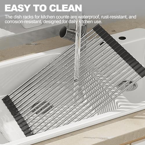 NEZUIBAN Dish Drying Rack with Roll Up and Over Sink