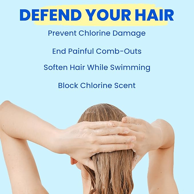 AQUA GUARD Pre-Swim Hair Defense | No More Swim Hair | Prevents Chlorine Damage + Softens Hair While Swimming | Made in California | Color Safe, Leaves Hair Smelling Great | 5.3 oz (2 Pack)