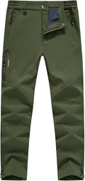 Rdruko Men's Snow Pants Waterproof Insulated Winter Hiking Pants Snowboard Fleece Lined Softshell Ski Pants