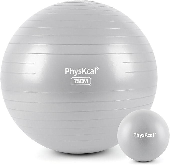 Yoga Ball for Exercise, Pilates Set, 4 Sizes Fitness Ball for Workout, Birthing, Pregnancy, Physical Therapy- Pump Included