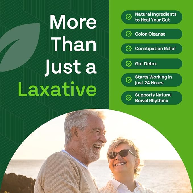 Colon Cleanse - Natural Solution to Colon Health - Natural Laxative - Constipation Relief - Gut Detox - Probiotics - Starts Working in 24 Hours - Supports Natural Bowel Rhythms (1 Bottle, 60 Count)