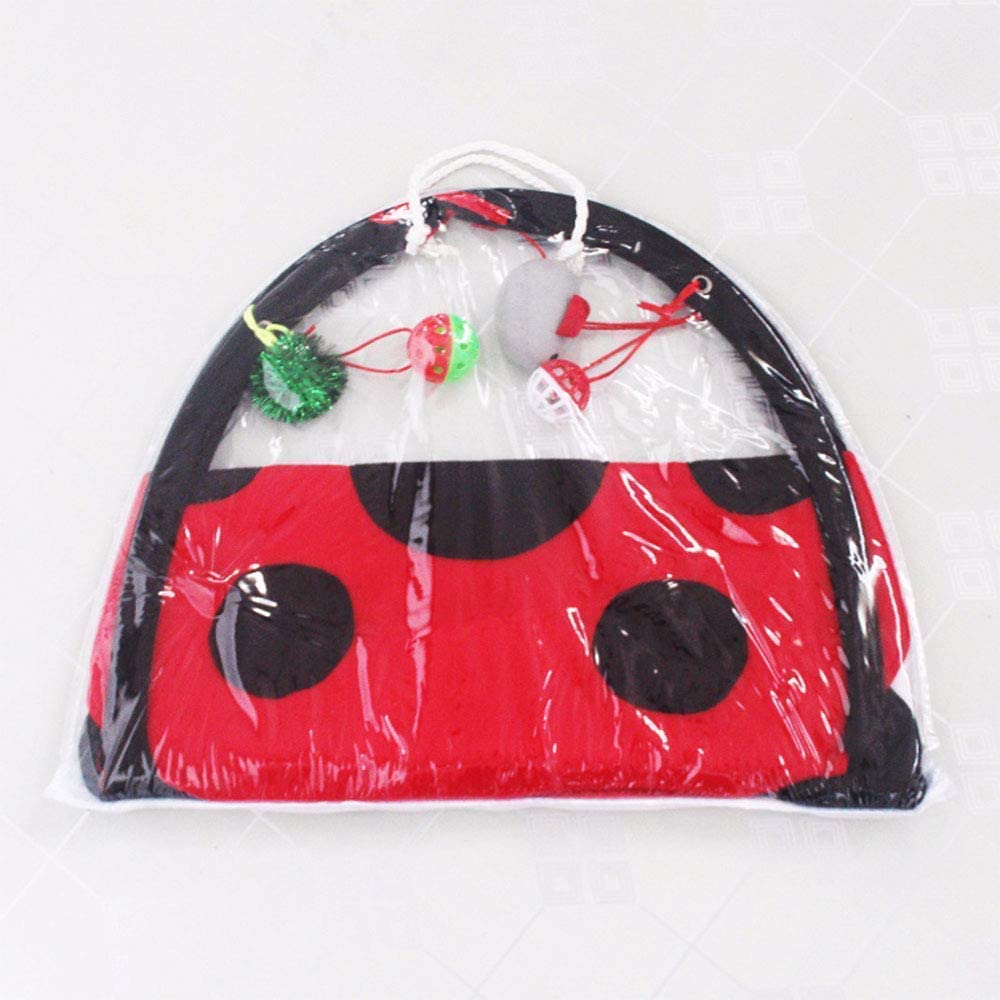 Black Ladybug Cat Play Mat